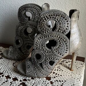 Gianni Bini Metallic Embellished Heels